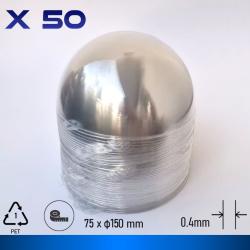 Meia esfera de plástico transparente para pintar, 150 x 75 mm, para exposição em parede
