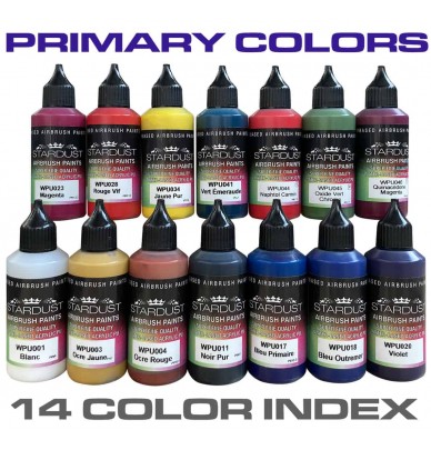 14 Cores primárias Color Index para aerógrafo