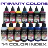 Mais sobre 14 Cores primárias Color Index para aerógrafo