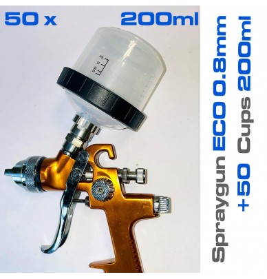 Kit de 50 copos descartáveis para pistolas em 200ml ou 600ml