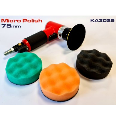 Mini polidora pneumática 75 mm com placa e espumas