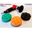 Mini polidora pneumática 75 mm com placa e espumas