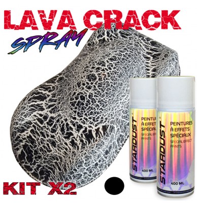 Kit de tinta efeito craquelado com duas latas de aerossol de 400ml – LavaCrack