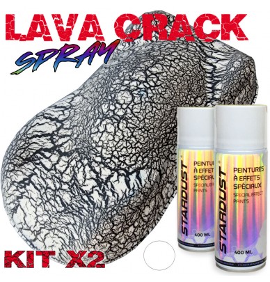 Kit de tinta efeito craquelado com duas latas de aerossol de 400ml – LavaCrack