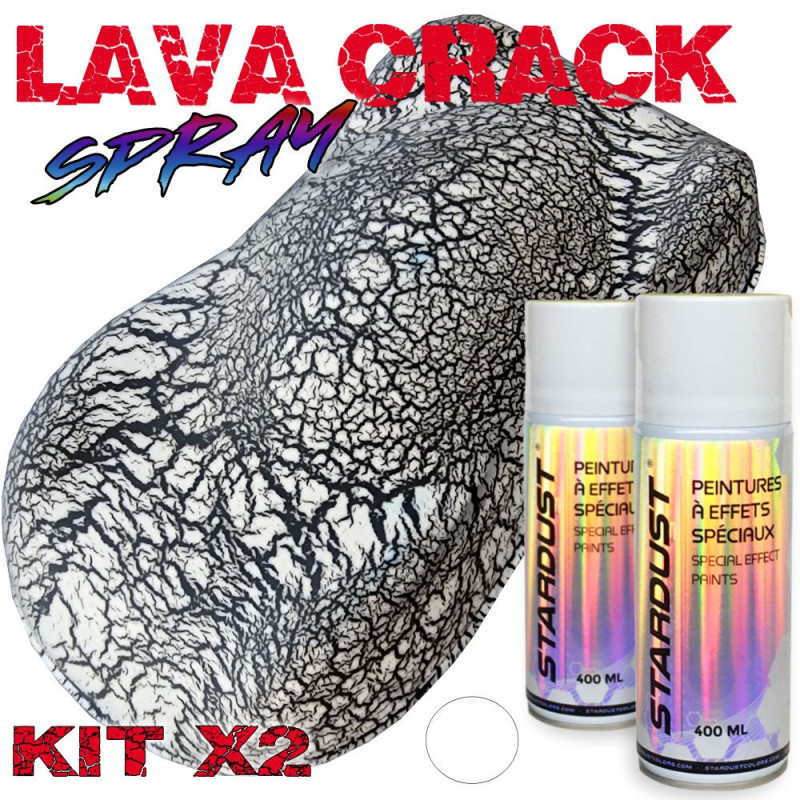 Kit de tinta efeito craquelado com duas latas de aerossol de 400ml – LavaCrack