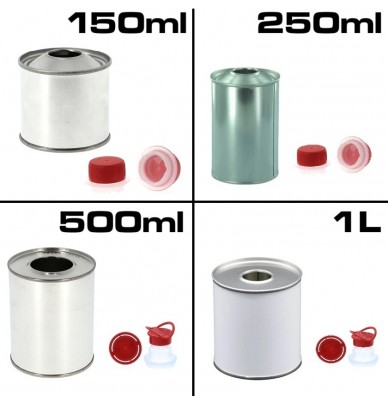Latas de cilindro metálicas para tintas 150ml-250ml-500ml-1L