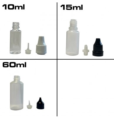 Mini frasco de plástico de 10ml, 15ml ou 60ml