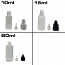 Mini frasco de plástico de 10ml, 15ml ou 60ml