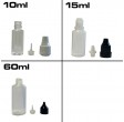 Mini frasco de plástico de 10ml, 15ml ou 60ml