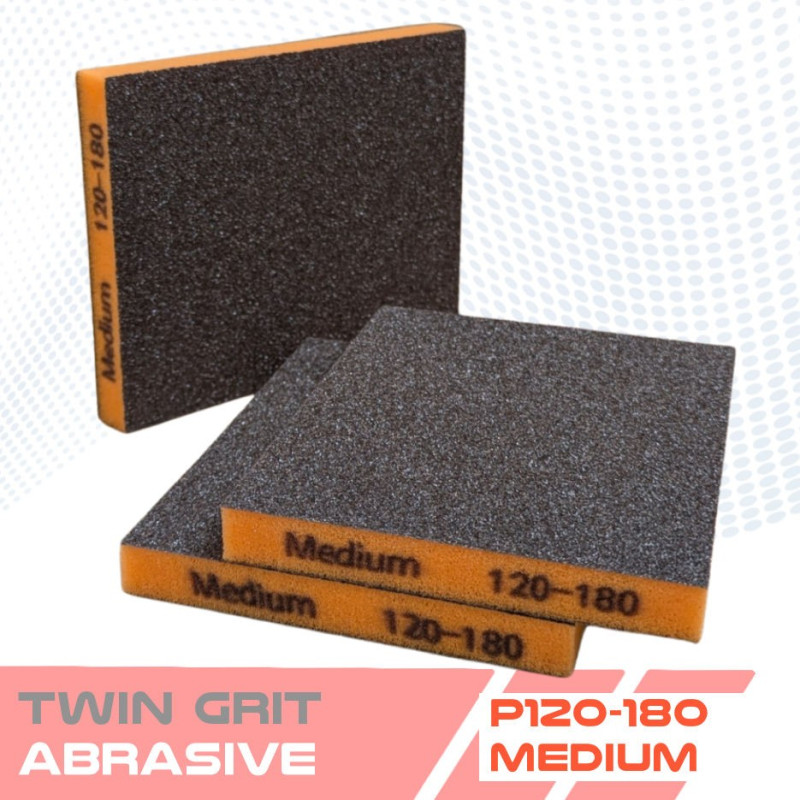 Esponjas abrasivas de espuma dupla face TWIN GRIT – 5 grãos de lixa