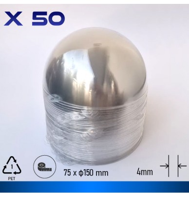 Meia esfera de plástico transparente para pintar, 150 x 75 mm, para exposição em parede