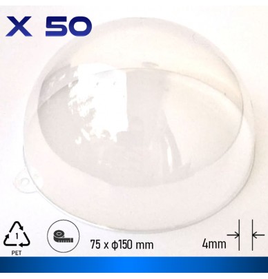 Meia esfera de plástico transparente para pintar, 150 x 75 mm, para exposição em parede