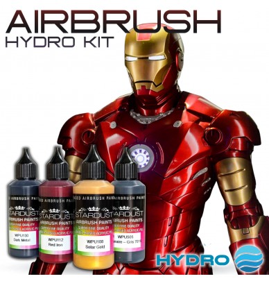 Kit de tinta para pintar o IRON MAN em vermelho e dourado – Aerossol ou aerógrafo
