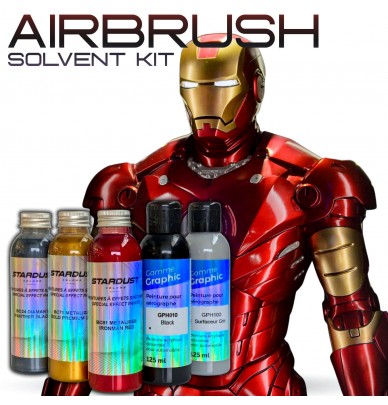 Kit de tinta para pintar o IRON MAN em vermelho e dourado – Aerossol ou aerógrafo