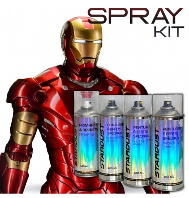 Kit de tinta para pintar o IRON MAN em vermelho e dourado – Aerossol ou aerógrafo