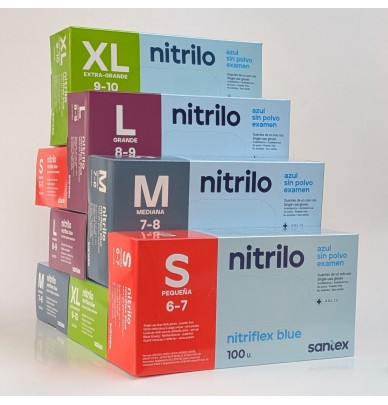 Luvas descartáveis em nitrilo (X100)