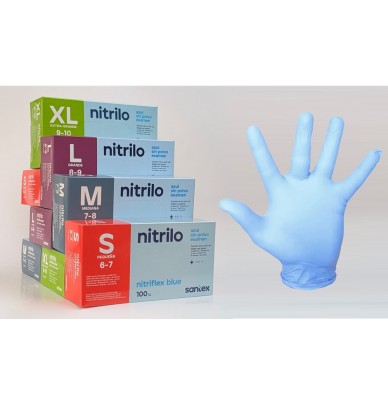 Luvas descartáveis em nitrilo (X100)