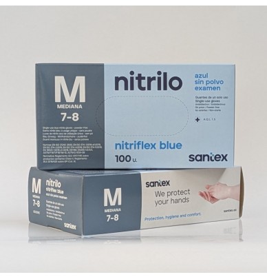 Luvas descartáveis em nitrilo (X100)