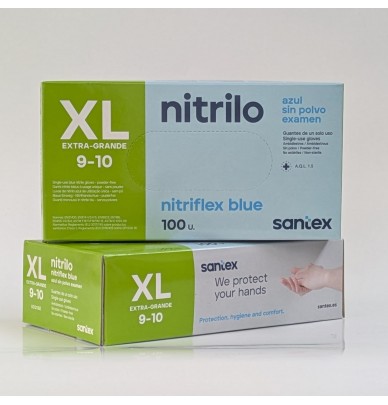 Luvas descartáveis em nitrilo (X100)