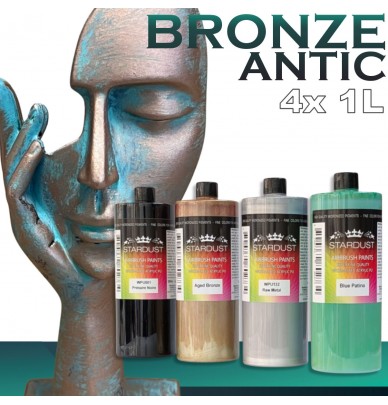 tinta bronze com efeito envelhecido -  kit completo acrílico