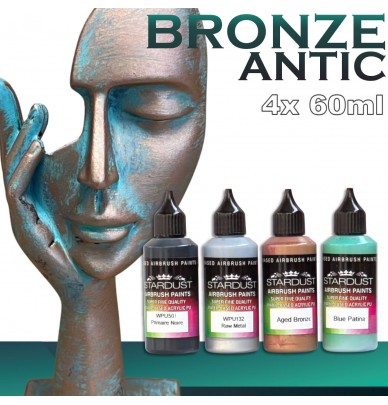 tinta bronze com efeito envelhecido -  kit completo acrílico
