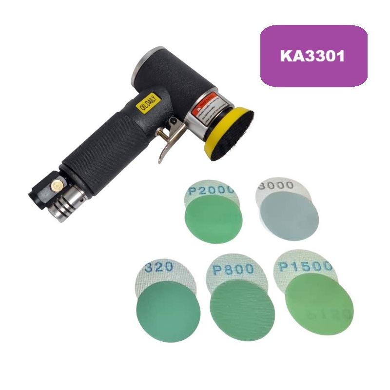 Mini lixadeira pneumática KA3301 excêntrica 50 cm com 50 mini discos