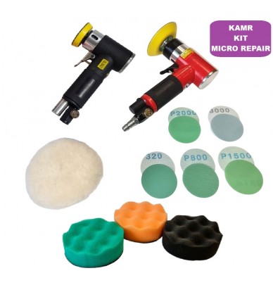 Mini polidora pneumática 75 mm com placa e espumas