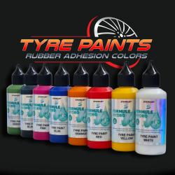 Tintas para pneus TYRES COLORS – para a personalização de pneus