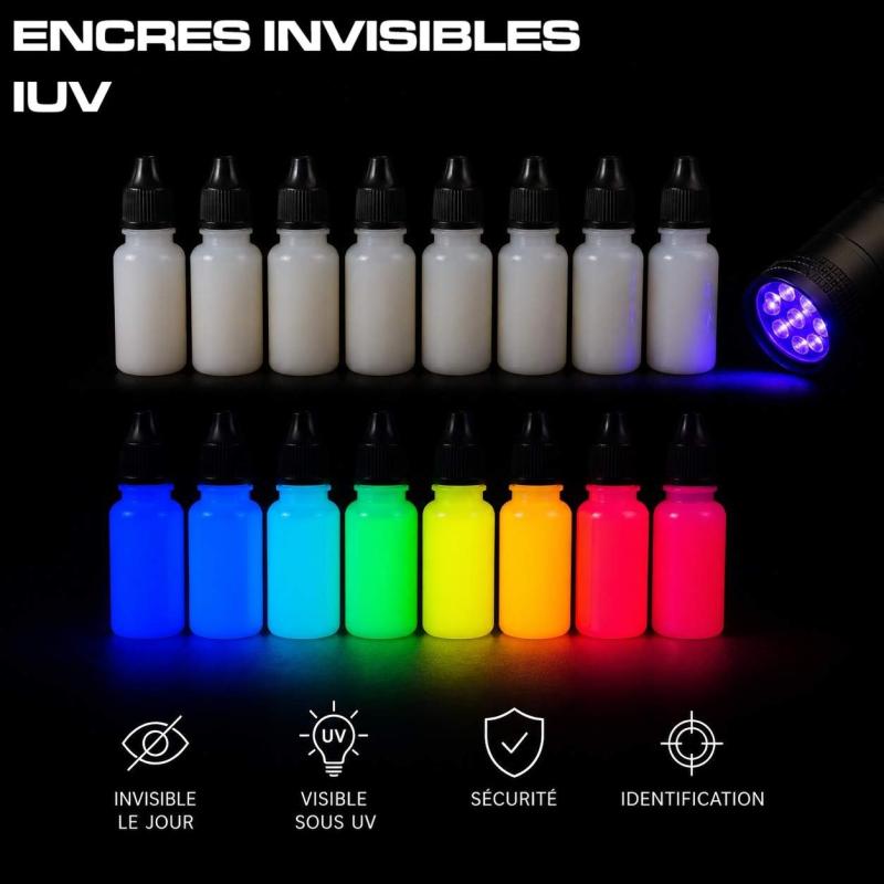 Tinta fluorescente invisível aos raios UV – Marcação discreta e segurança sob luz negra