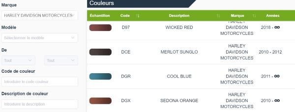 como encontrar o codigo de color de sua moto?
