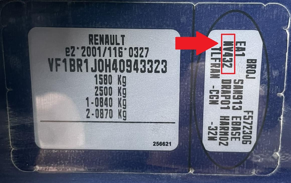 codigo de cor renault