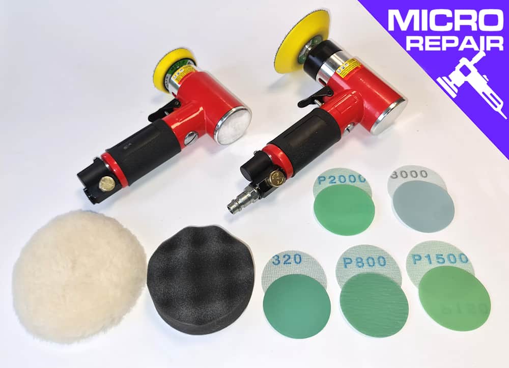 Mini lixadeira pneumática KA 3301 excêntrica 50 cm com 50 mini discos