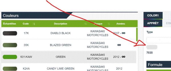 como encontrar oc codigo de cor de sua moto?